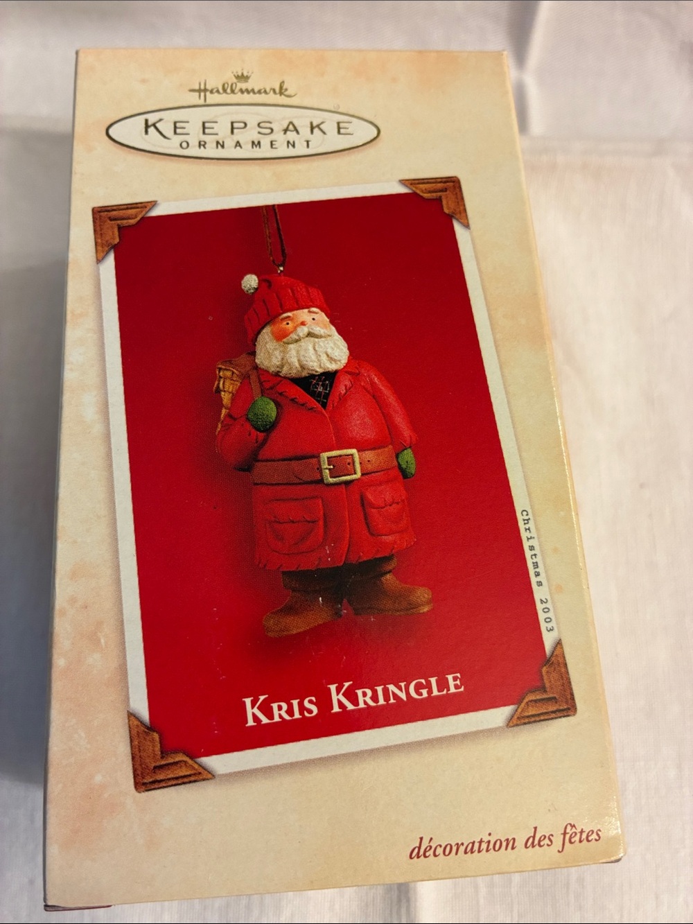 Hallmark Keepsake Kris Kringle Santa Ornament waiting for Santa 2003